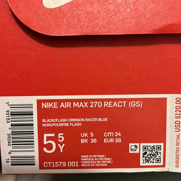 Nike 270 react! 5.5 youth size! - Picture 4 of 4